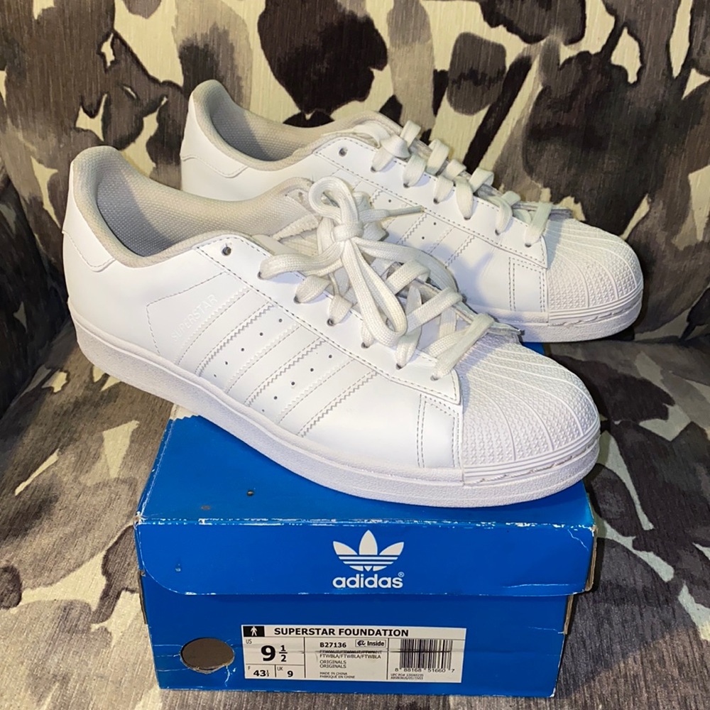 Adidas white original shell toe sneakers